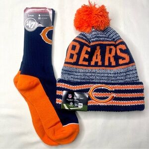 Chicago Bears beanie hat and socks